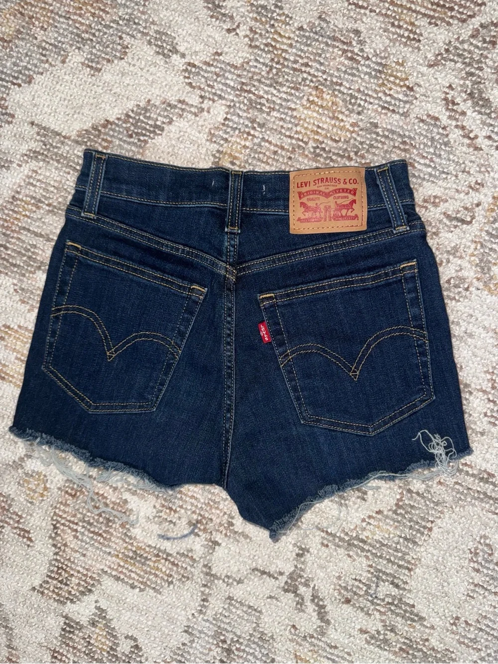 Levi's Dark Blue Denim Cutoff Shorts